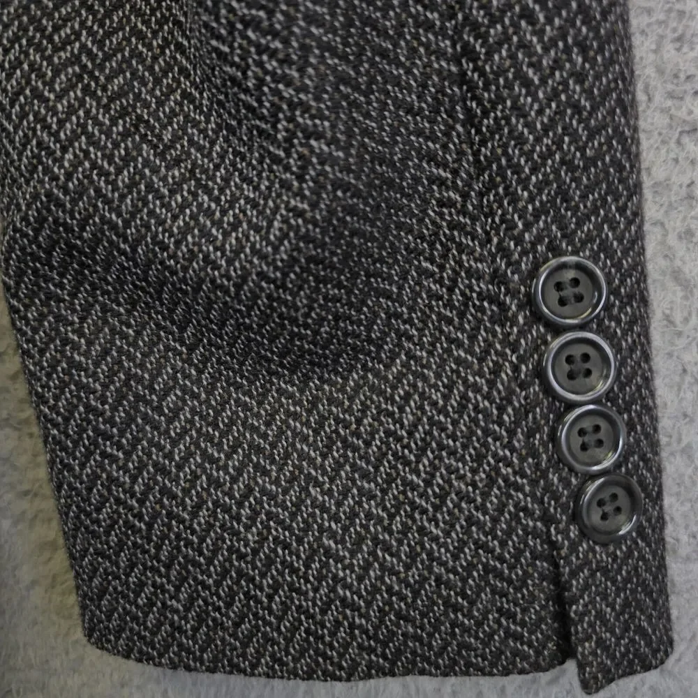 Stafford Sport Coat Mens 46‎ Wool Cashmere Herringbone Tweed Blazer Suit Jacket